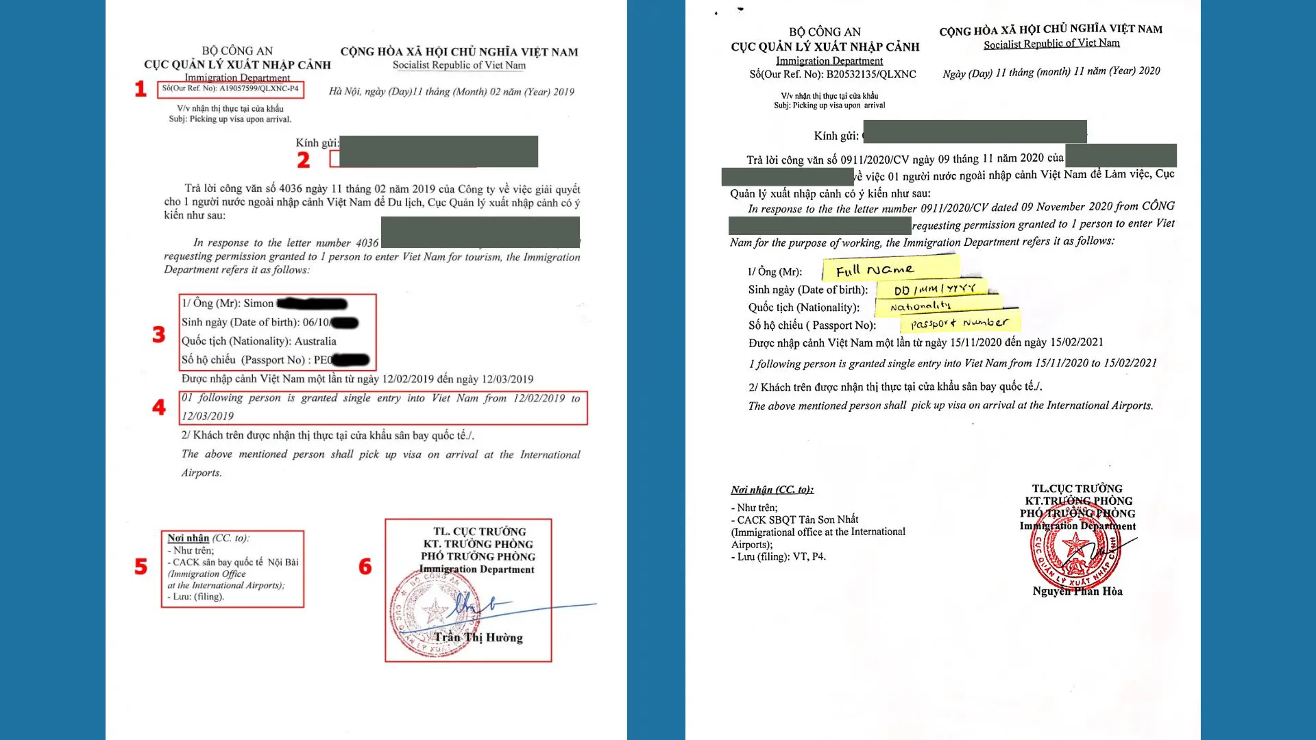 approval letter visa Vietnam